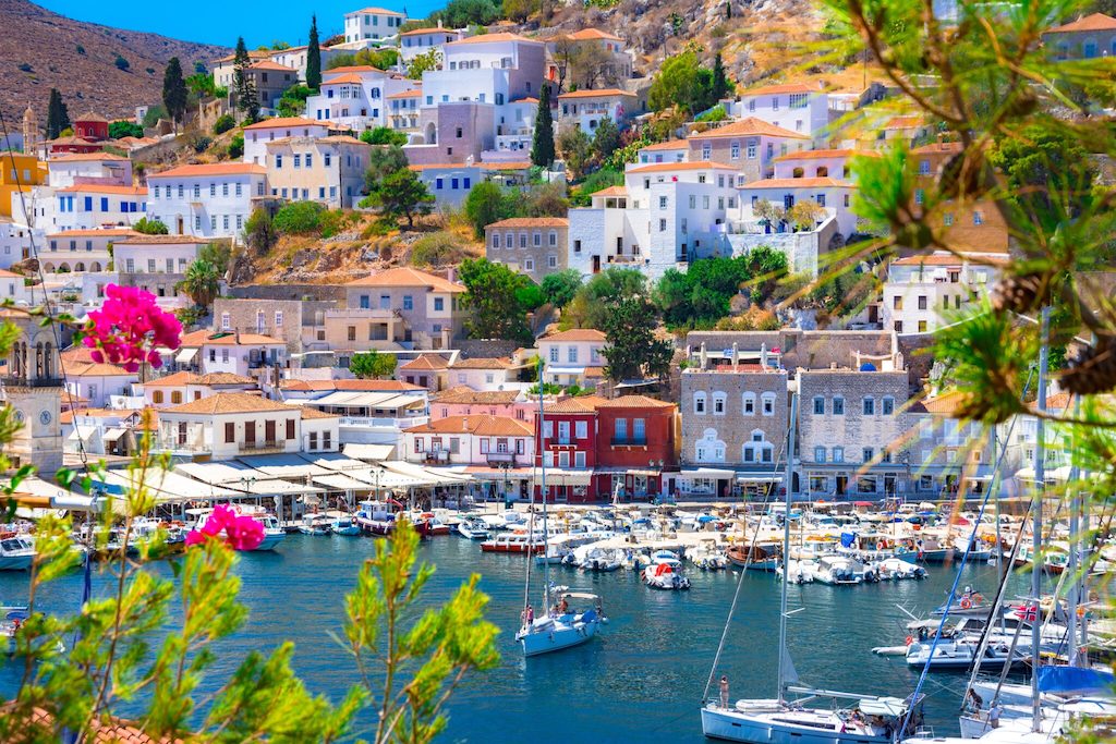 View of the amazing Hydra island, Greece.